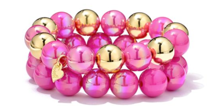 Armbandenset Statement roze detail | Coco & Co