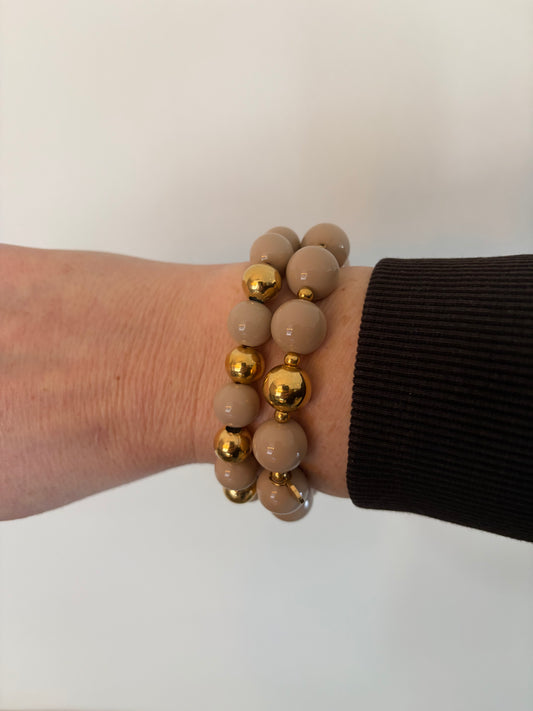 Armband Set beige gedragen look dames | Coco & Co