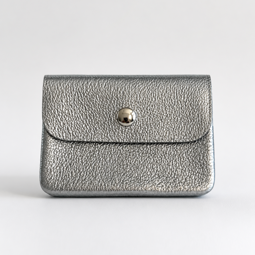 Pocket Glam Wallet zilver leren portemonnee dames | Coco & Co