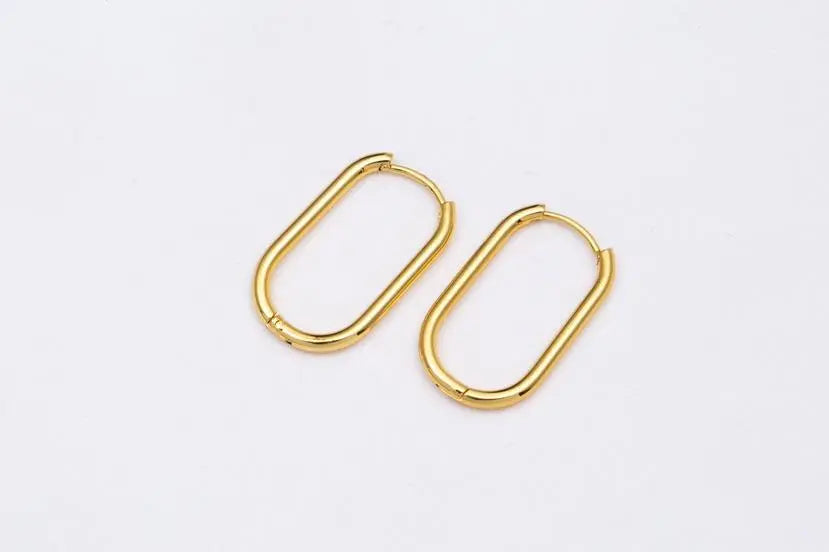 Oorbellen Ovaal goud ovale hoops dames | Coco & Co