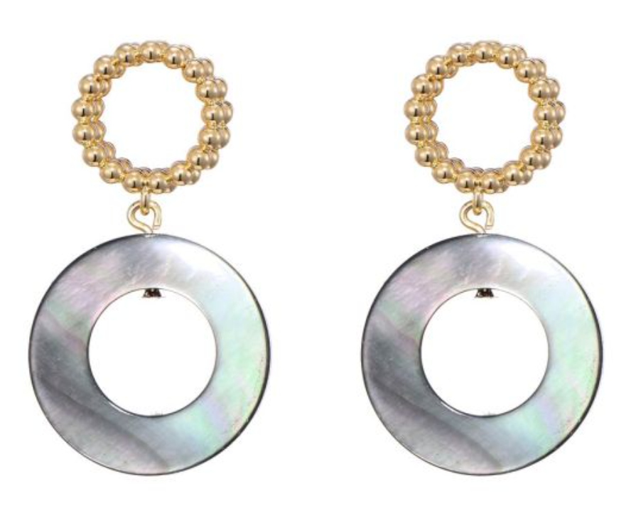 Oorbellen Rond goud grijs ronde oorbellen dames | Coco & Co