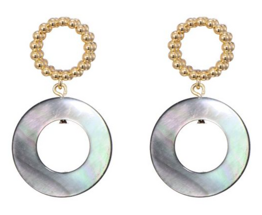 Oorbellen Rond goud grijs ronde oorbellen dames | Coco & Co