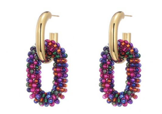 Oorbellen Statement meerkleurig kleurrijke hangers dames | Coco & Co