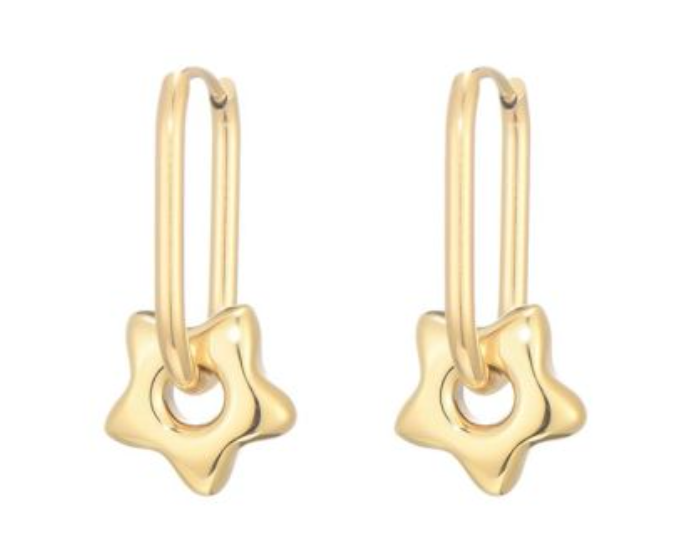 Oorbellen Sterren goud sterren hangers dames | Coco & Co