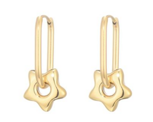 Oorbellen Sterren goud sterren hangers dames | Coco & Co