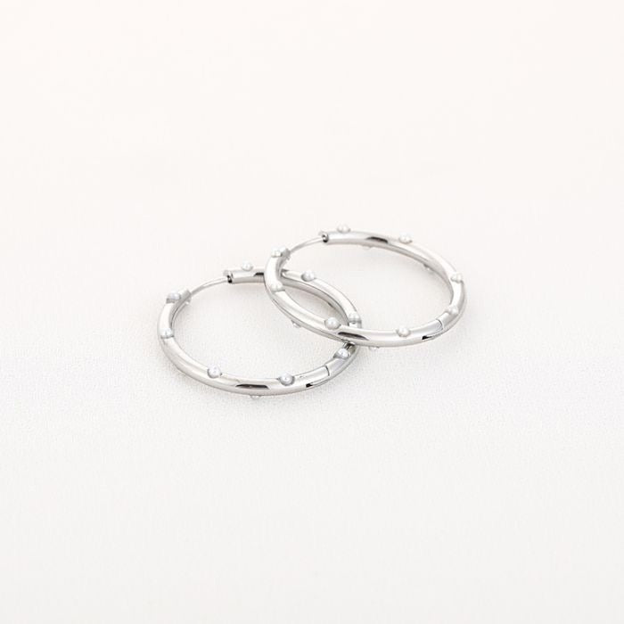 Oorbellen Rond/Parels - Zilver