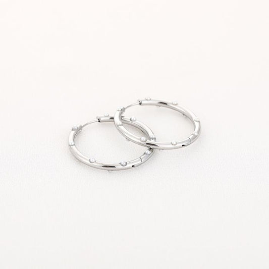 Oorbellen Rond/Parels - Zilver