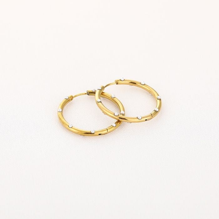 Oorbellen Rond/Parels - Goud