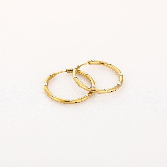 Oorbellen Rond/Parels - Goud