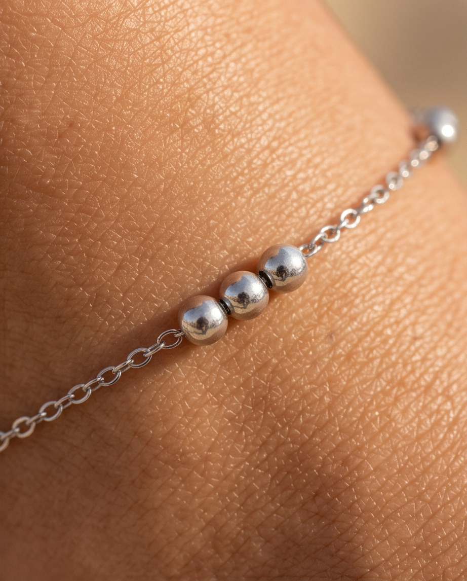 Enkelband Bollen - Zilver