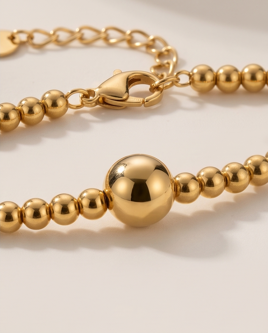 Enkelband Kralen – Goud