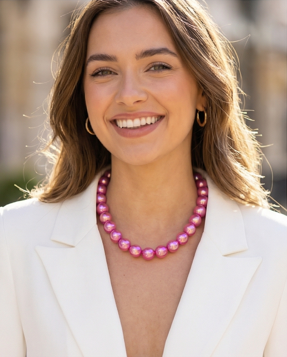 Ketting Statement roze kralenketting dames | Coco & Co