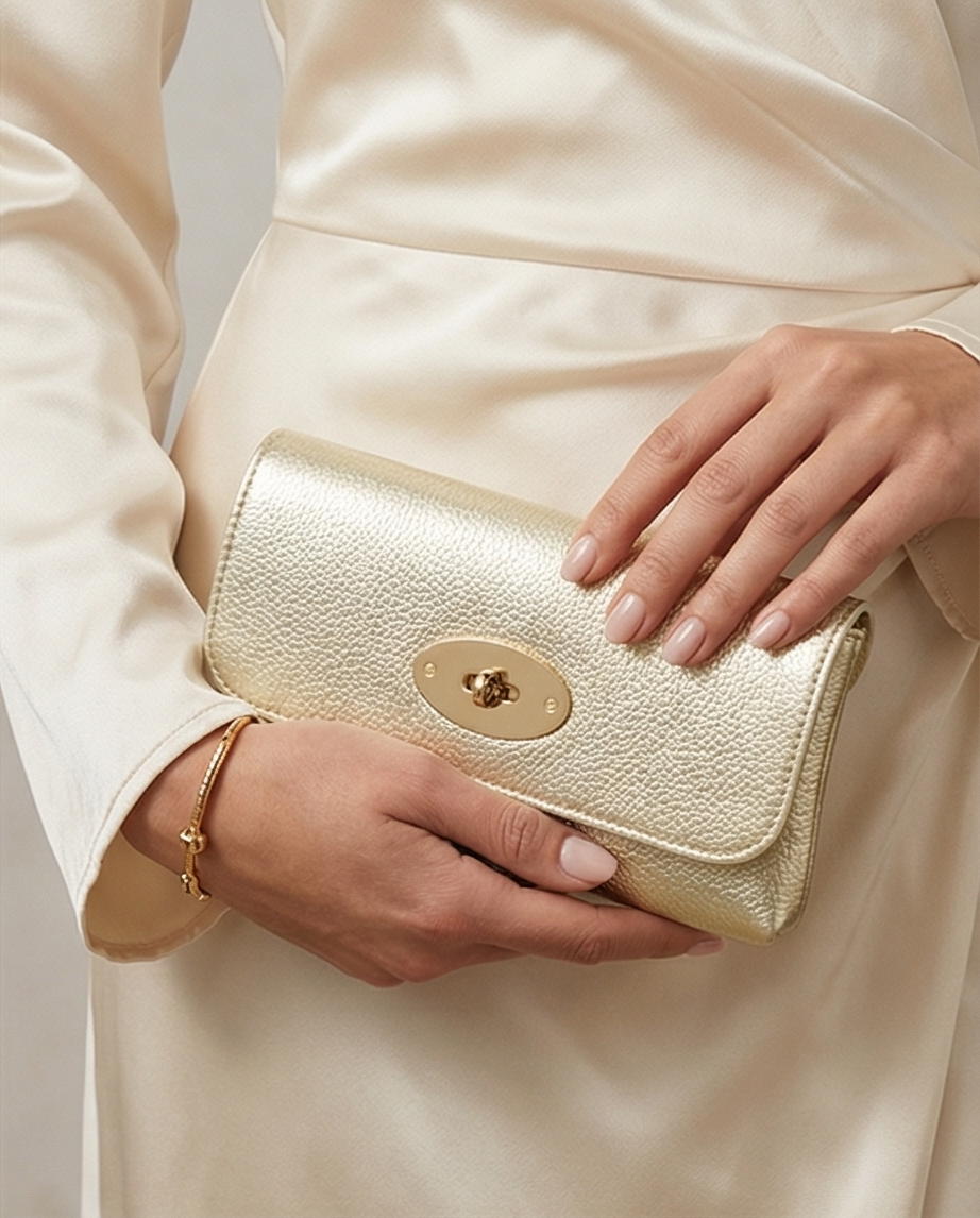 ittle Chic Bag goud leren avondtas dames | Coco & Co