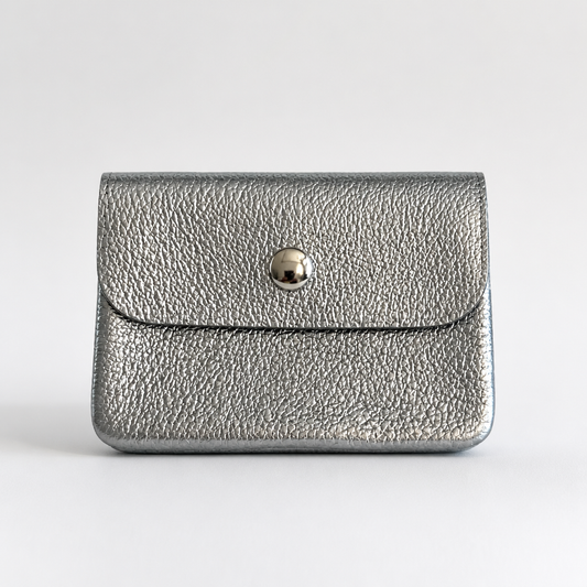 Pocket Glam Wallet zilver leren portemonnee dames | Coco & Co