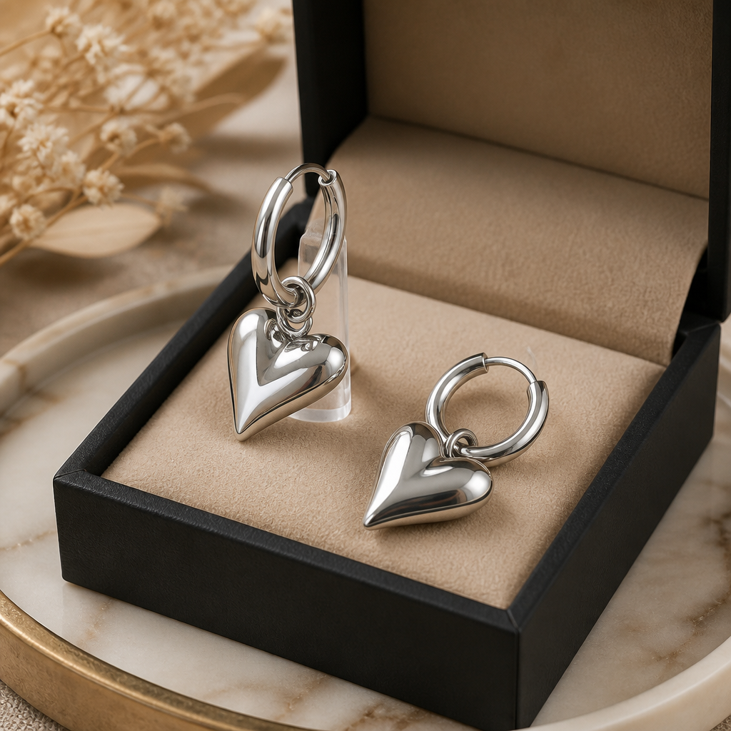 Oorbellen Hart zilver zilveren hartjesoorbellen dames | Coco & Co