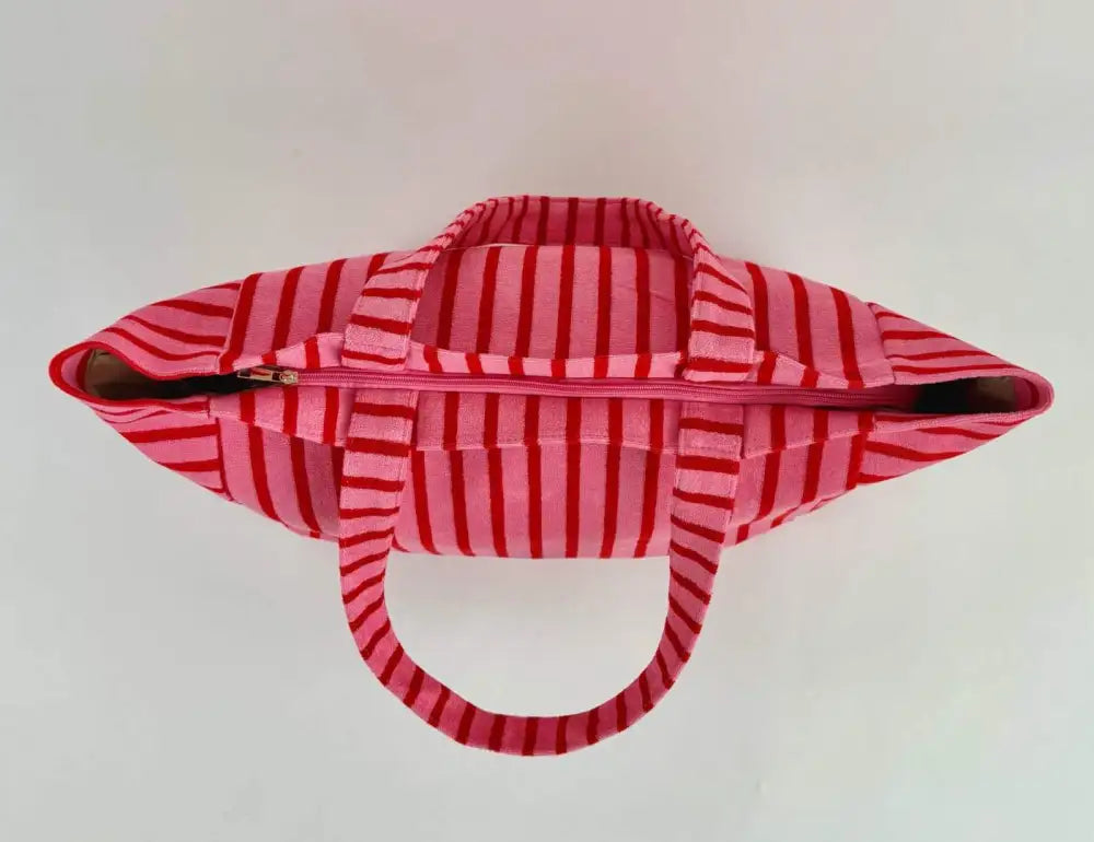 Strandtas rood roze ruim lichtgewicht | Coco & Co
