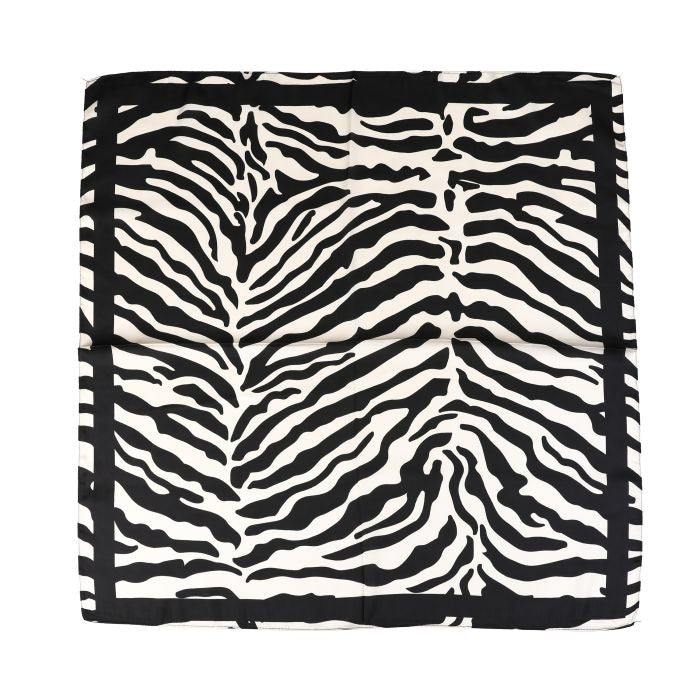 Vierkante zebrasjaal zwart wit als haarsjaal of tasaccessoire – lichtgewicht sjaal voor elk seizoen