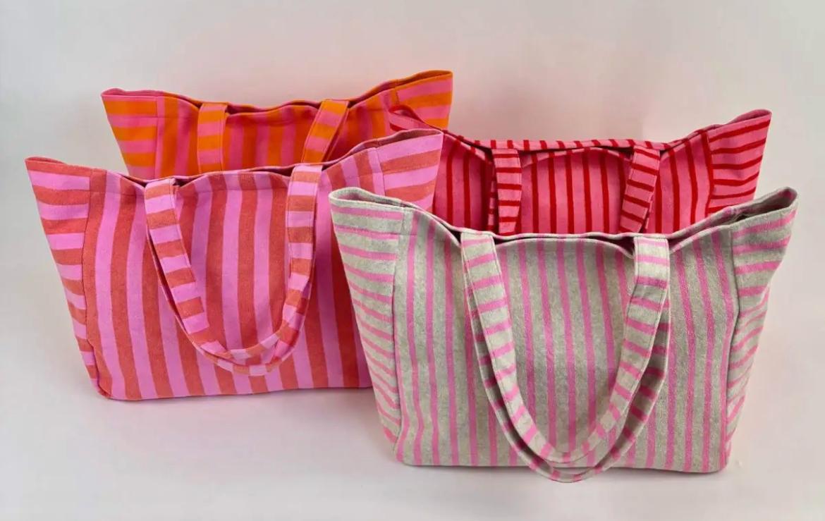 Strandtas roze oranje ruim lichtgewicht | Coco & Co
