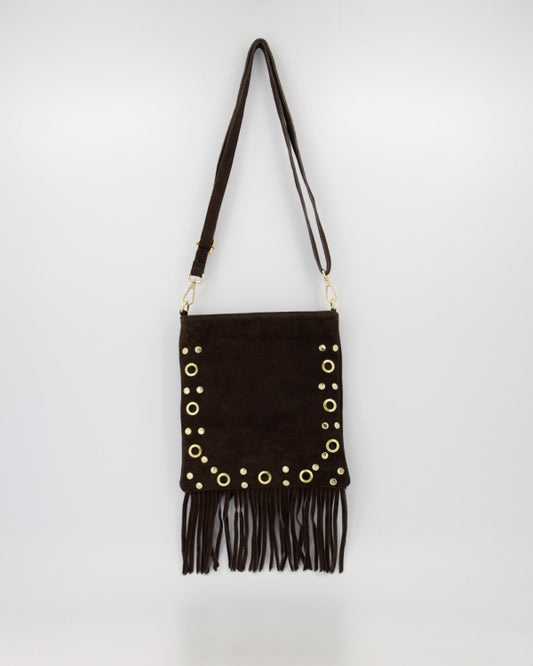 Fringe Glam Bag bruin crossbody tas franjes dames | Coco & Co