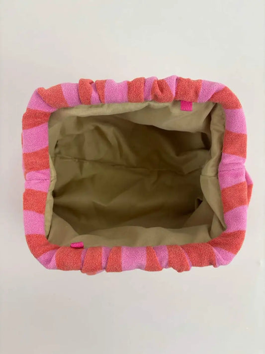 Toilettas Clutch roze rood ruim formaat | Coco & Co