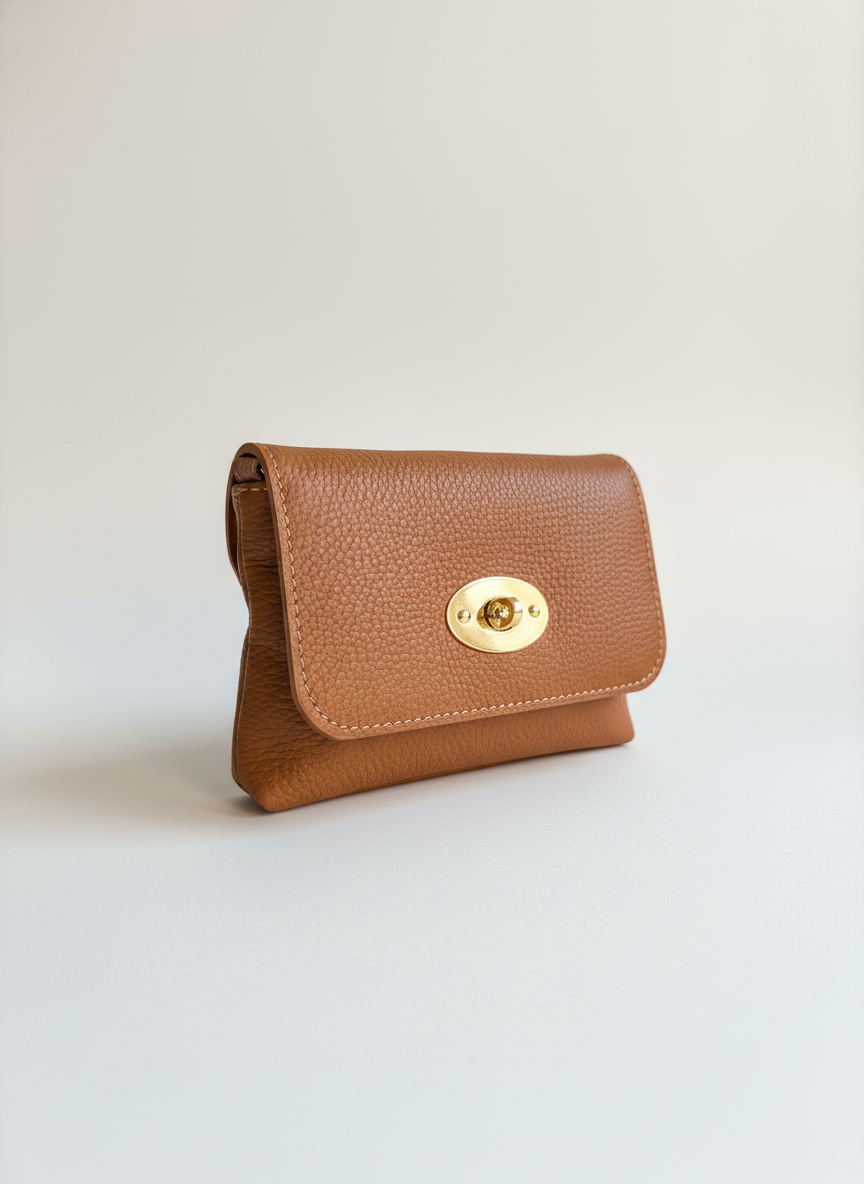 Little Chic Bag cognac leren avondtas dames | Coco & Co