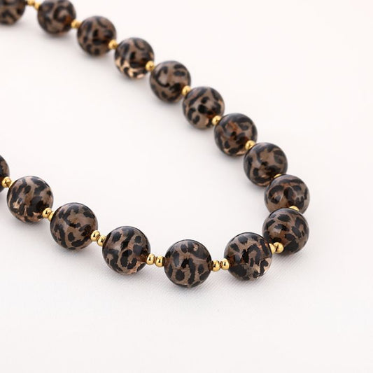 Ketting Kralen panter goud bohemian kralenketting dames | Coco & Co