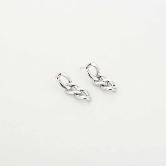 Oorbellen Schakels zilver moderne oorbellen dames | Coco & Co