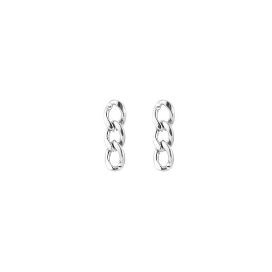 Oorbellen Schakels zilver moderne oorbellen dames | Coco & Co
